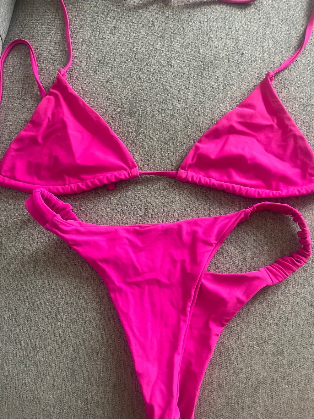 Hot Pink Triangle Bikini Set - Picture 6 of 6